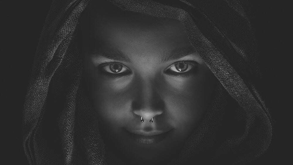 Woman with a piercing