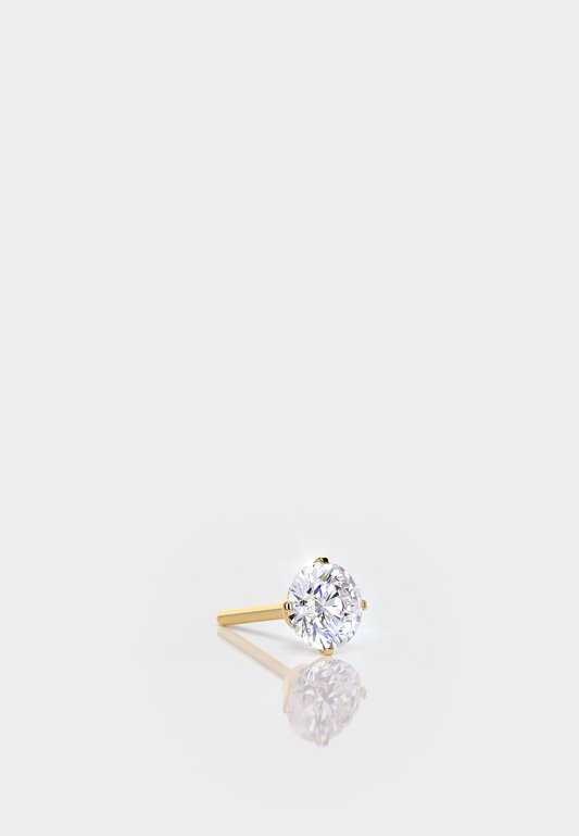 Titanium Threadless Prong Set Gem Gold PVD Clear Gemstone